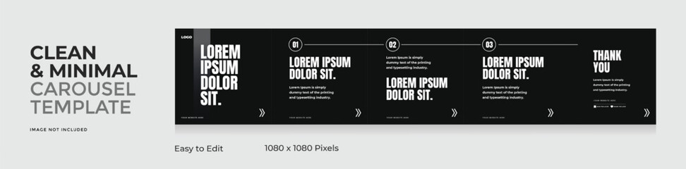  Social media carousel template, clean and modern design, Cyberspace for creative content, EPS vector illustration © CreativeX