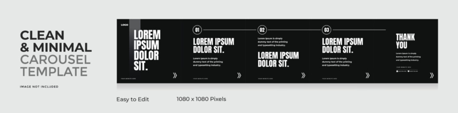  Social media carousel template, clean and modern design, Cyberspace for creative content, EPS vector illustration