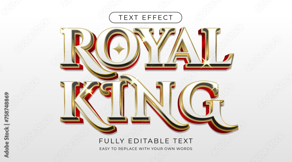 Canvas Prints editable text effect luxury royal king white font style