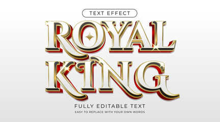 Editable text effect luxury royal king white font style