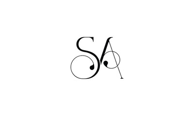 SA, AS, S, A, Abstract letters Logo monogram