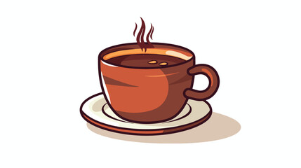 freehand drawn cartoon coffee mug flat vector isolated