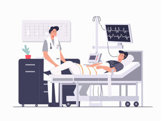  A sleep specialist analyzes sleep patterns through polysomnography diagnosing and addressing sleep disorders. 