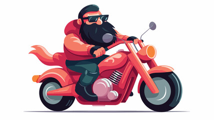 Funny guy wearing a mask to ride a motorcycle cartoon