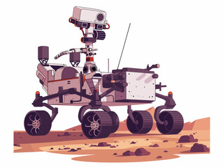  A team of engineers repairs a malfunctioning robot on a Mars rover ensuring its continued exploration of the red planet. 