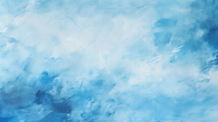 Mur peint et abimé, dans les tons de couleurs bleu et blanc. Traces de pinceaux. Fond et arrière-plan pour conception et création graphique.