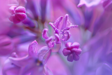 Fototapeta na wymiar Close-up of vibrant lilac blossoms