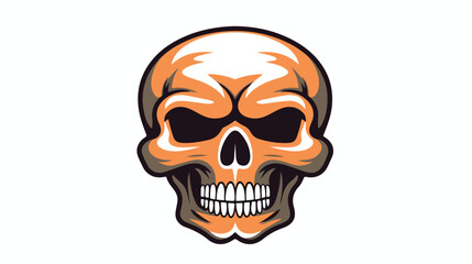 halloween skull icon flat vector isolated on white background