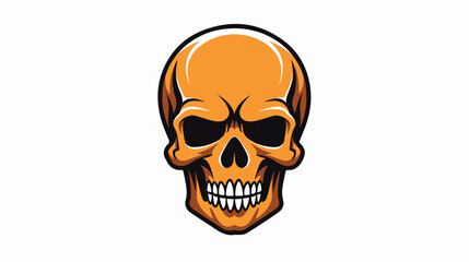 halloween skull icon flat vector isolated on white background
