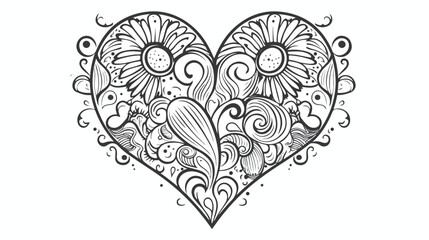 Hand drawn vector doodle heart. Element for design