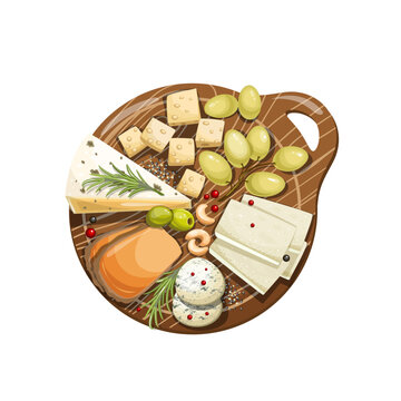 wooden board cheese olives nuts food clip art preview