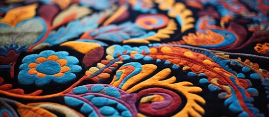 Closeup of vibrant rug pattern