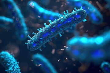 Rod-shaped bacteria ,detailed illustration. - obrazy, fototapety, plakaty