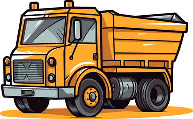 Realistic Dump Truck Vector Illustration for Technical Manuals