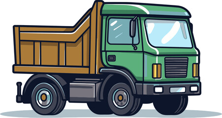 Minimalist Dump Truck Vector Illustration for Logo Design