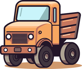 Vibrant Dump Truck Vector Illustration for Posters