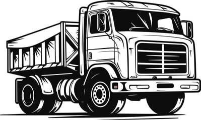 Industrial Dump Truck Vector Illustration for Print Materials