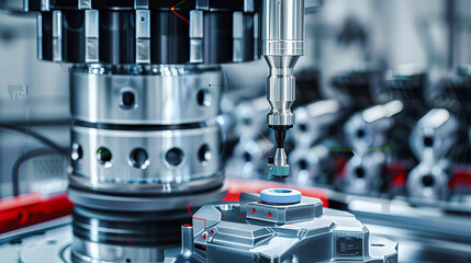 Precision Machinery in Industrial Manufacturing, High-Tech Machine for Metal Processing, Engineering and Quality Control