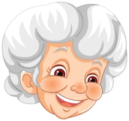 Foto auf Acrylglas Vector illustration of a smiling elderly woman © GraphicsRF