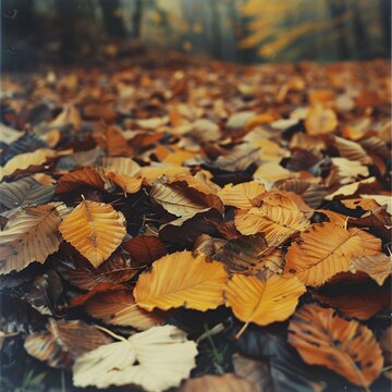 Fall Foliage A Golden Leaf-filled Landscape Generative AI