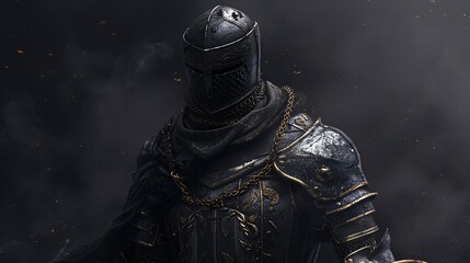 Fototapeta premium Fantasy Knight Armor A Medieval Marvel Generative AI