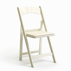 cartoon image of white folding chair. the background is white.