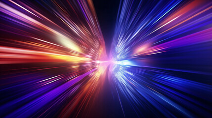 Fototapeta premium Abstract light background, realistic neon lines background illustration design