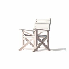 cartoon image of white folding chair. the background is white.
