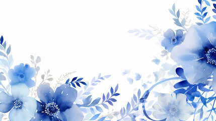 Delicate abstract watercolor flowers, bright cute color pattern
