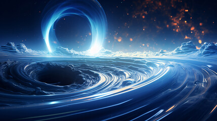 Obraz premium Abstract blue background template digital product material background, business scene illustration with gradient blue background