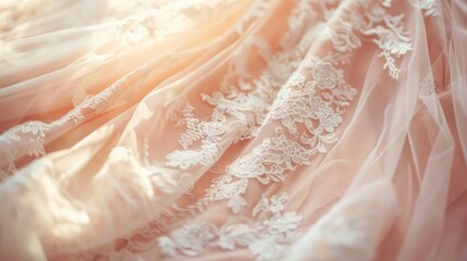 Radiant bridal gown in blush - obrazy, fototapety, plakaty
