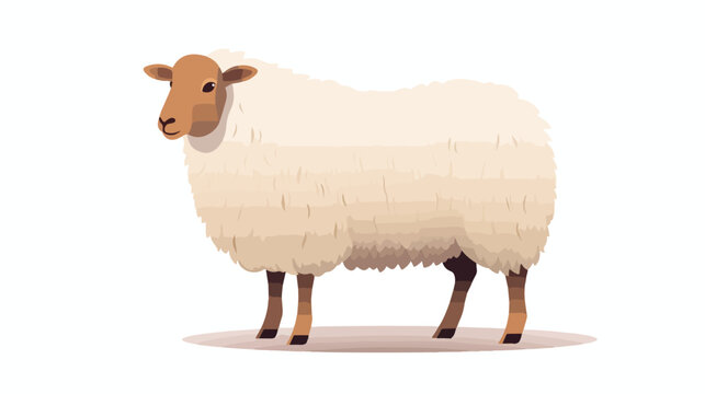 Vector of a sheep on white background. Farm Animal.