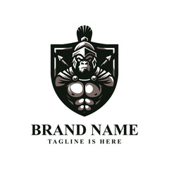 Gorilla spartan warrior logo