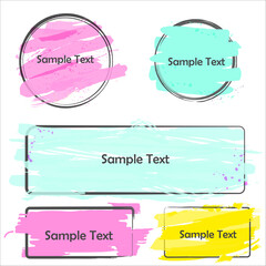hand draw doodle frame set. circle, box, square, rectangle brush pen line stroke scribble element. vector 