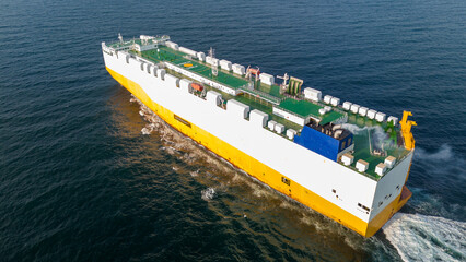 cargo ship running in the ocean, Ro-Ro Ship for import export shipping cars by Vessel Freight...