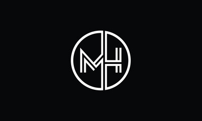 MH, HM, M, H, Abstract letters Logo monogram