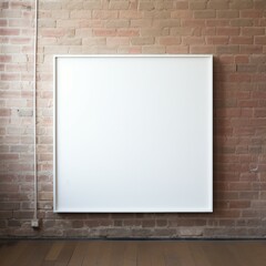 Frame Mockup, blank billboard on brick wall