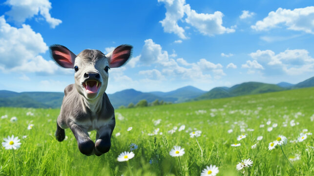 cow on meadow  high definition(hd) photographic creative image
