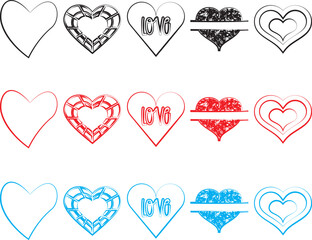 Love illustration.Red heart design icon flat.Modern flat valentine love sign.symbol for web site design, button to mobile app. Logo heart Bun dle Heart ,