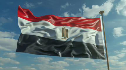 Flag of Egypt blowing in the wind
