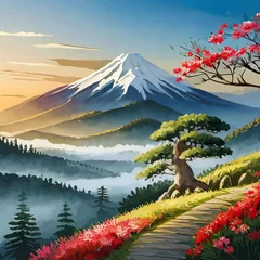 Gordijnen japan mountain © 진홍 석