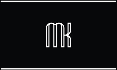 MK, KM ,K, M, Abstract Letters Logo monogram