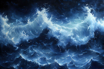 Majestic Wave Crashing in the Ocean - obrazy, fototapety, plakaty