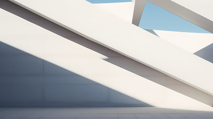 Obraz premium Modern concrete building under clear blue sky