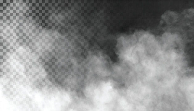 Adobe Illustrator Artwork Fog or smoke isolated transparent background. White cloudiness, mist, smog, dust, vapor PNG