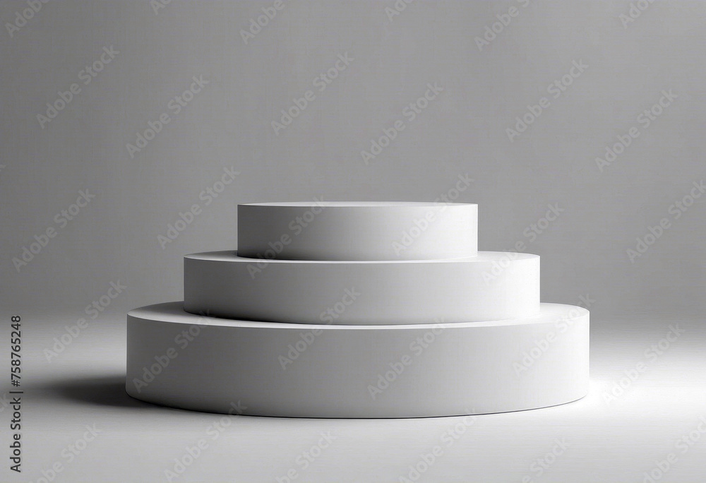 Poster presentation minimal podium background 3d product white background rendering white cosmetic poduim t