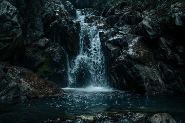 Fototapeta na wymiar beautiful waterfall, natural water phemomena