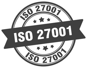 iso 27001 stamp. iso 27001 label on transparent background. round sign