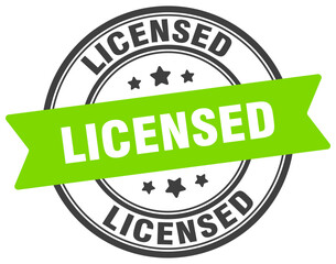 licensed stamp. licensed label on transparent background. round sign