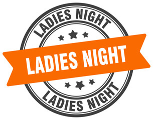 ladies night stamp. ladies night label on transparent background. round sign